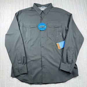 Columbia Utilizer Long Sleeve Fishing Shirt Mens XL Gray Outdoor Sports Hike NWT
